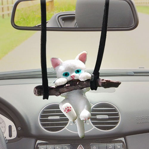 TKB 차량용 고양이 피규어 룸미러 장식 차꾸미기 자동차 인테리어용품 실내용품