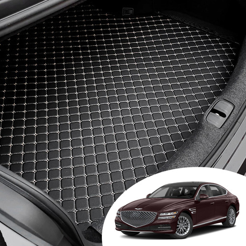 신형 G80 카이만 퀄팅 레더 트렁크 매트 방수기능 오염방지 간편세척 캠핑 차박 자동차용품