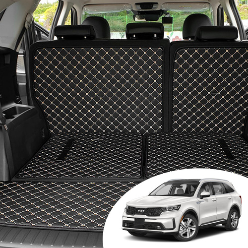 쏘렌토 MQ4 7인승 카이만 퀄팅 레더 트렁크 매트 방수기능 오염방지 간편세척 캠핑 차박 자동차용품