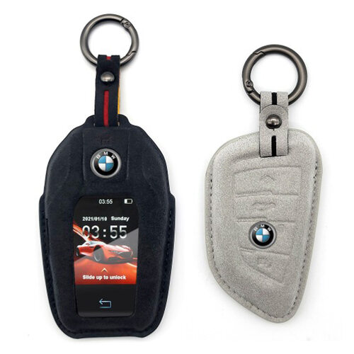 BMW X6시리즈 F16 진알버트 3D 성형 알칸타라 천연 소가죽 스마트키 키케이스 키홀더 열쇠고리 악세사리