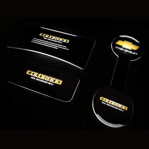 카이만 콜로라도 시즌2 골드 레터링 LED 컵홀더 도어캐치 플레이트 몰딩 흠집 방지 자동차 인테리어용품