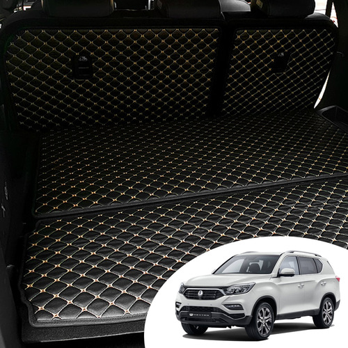 G4렉스턴 카이만 퀄팅 레더 트렁크 매트 방수기능 오염방지 간편세척 캠핑 차박 자동차용품