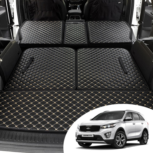 올뉴쏘렌토 7인승 카이만 퀄팅 레더 트렁크 매트 방수기능 오염방지 간편세척 캠핑 차박 자동차용품