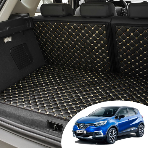 뉴QM3 카이만 퀄팅 레더 트렁크 매트 방수기능 오염방지 간편세척 캠핑 차박 자동차용품