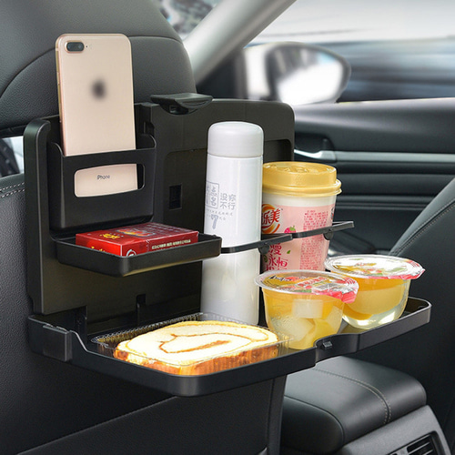 TKB 차량용 뒷좌석 접이식 식사 테이블 트레이 정리함 수납함 다양한활용 자동차용품 편의용품