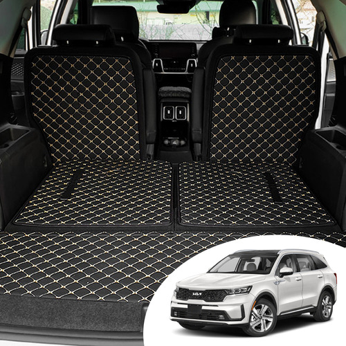 쏘렌토 MQ4 6인승 카이만 퀄팅 레더 트렁크 매트 방수기능 오염방지 간편세척 캠핑 차박 자동차용품