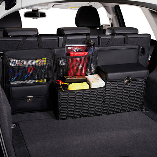 진알버트 아이오닉 RV SUV 전용 가죽 트렁크 정리함 접이식 정리정돈 수납 그물망 가방 박스 자동차용품 편의용품