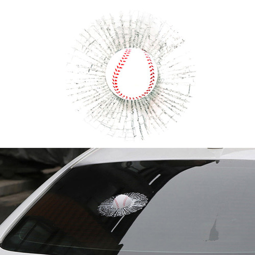 SF 스크래치 야구공 입체효과 차량용 스티커 익스테리어 포인트 자동차용품 악세사리 몰딩