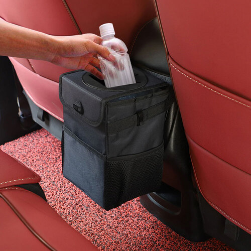 디엠텍  EV6  방수 휴지통 쓰레기통 다용도 수납함 간편장착 자동차실내용품 편의용품