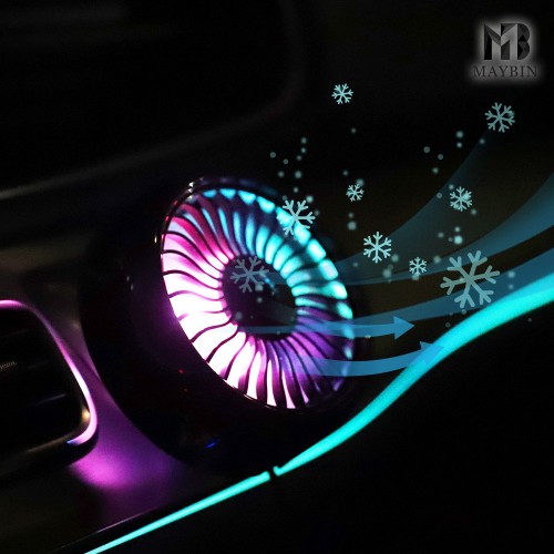 MBN 메이빈 USB LED 무드램프 3단 선풍기 LED 무드등 간편장착 자동차용품 차량선풍기